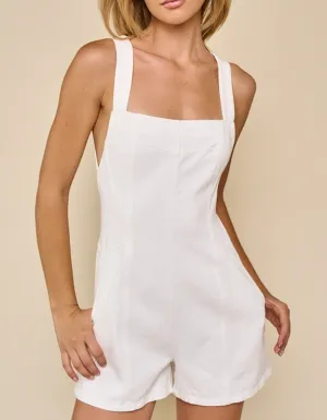 Open Back Denim Romper