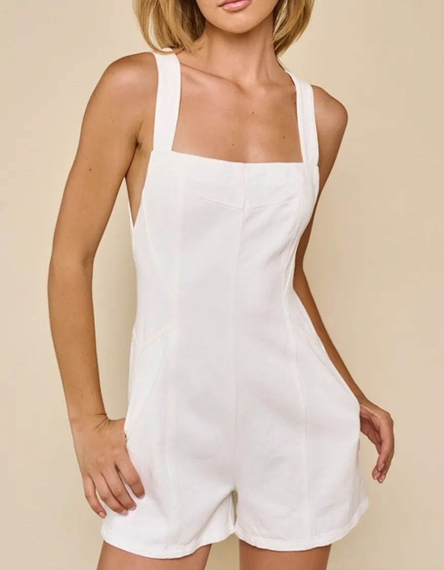 Open Back Denim Romper