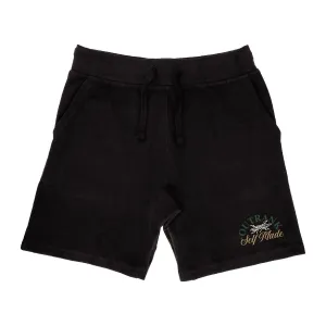 Outrank Self Made Embroidered Black Shorts
