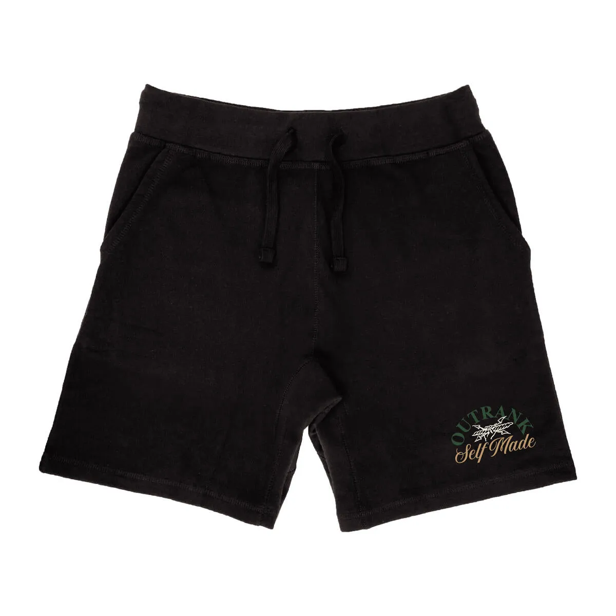 Outrank Self Made Embroidered Black Shorts