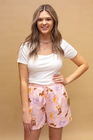 Pink Western Shorts