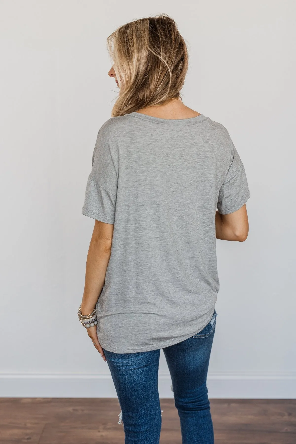 "Desert Vibes" Landscape Graphic Top- Grey