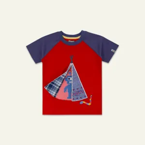 Red Robot In A Teepee Applique Top