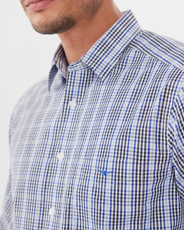 R.M. Williams Collins Shirt - Navy/Blue/White