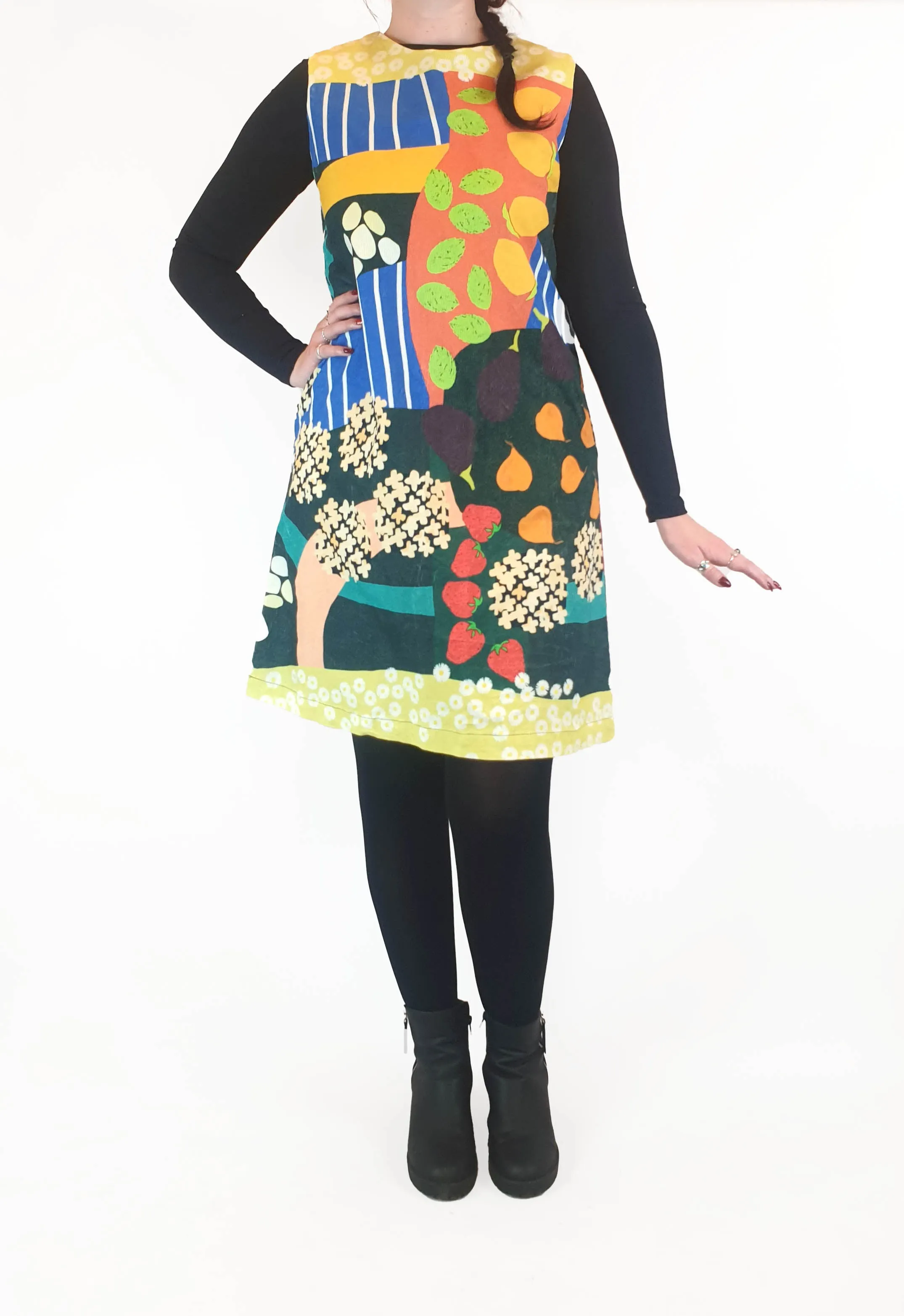 Seagrass Designs colourful cord dress size 14