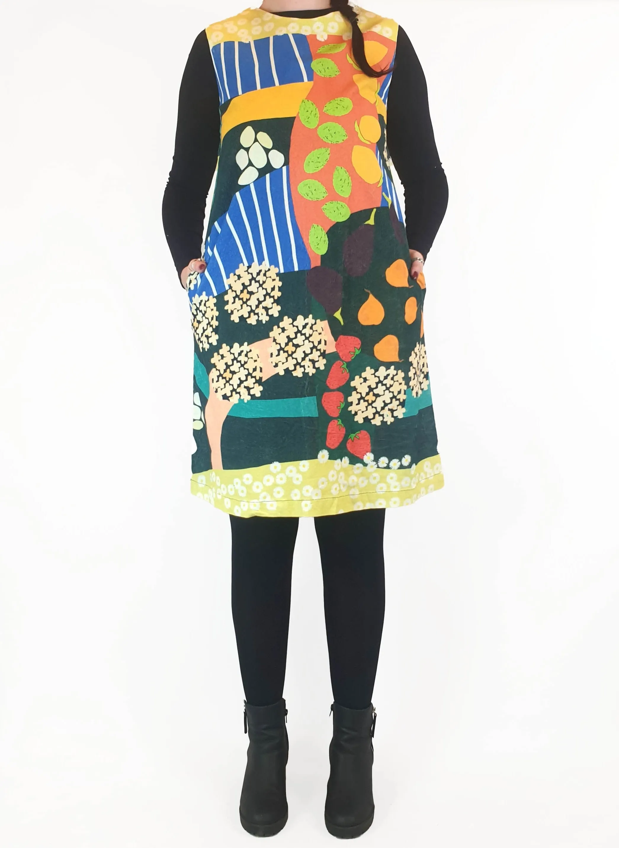 Seagrass Designs colourful cord dress size 14
