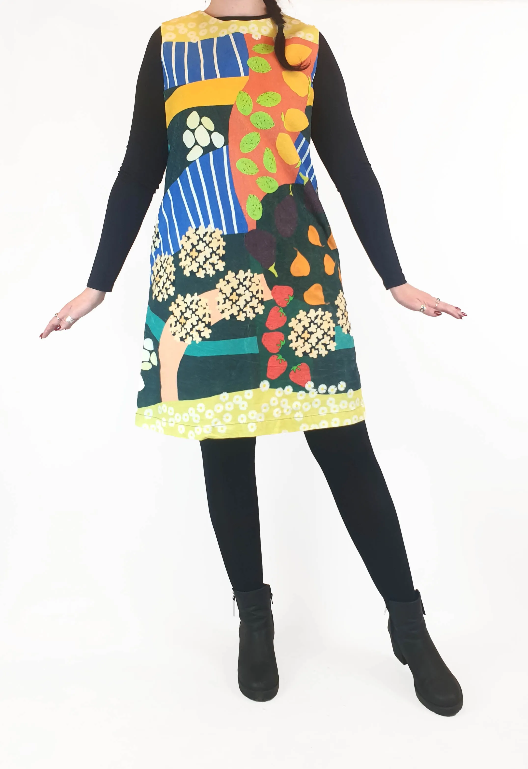 Seagrass Designs colourful cord dress size 14