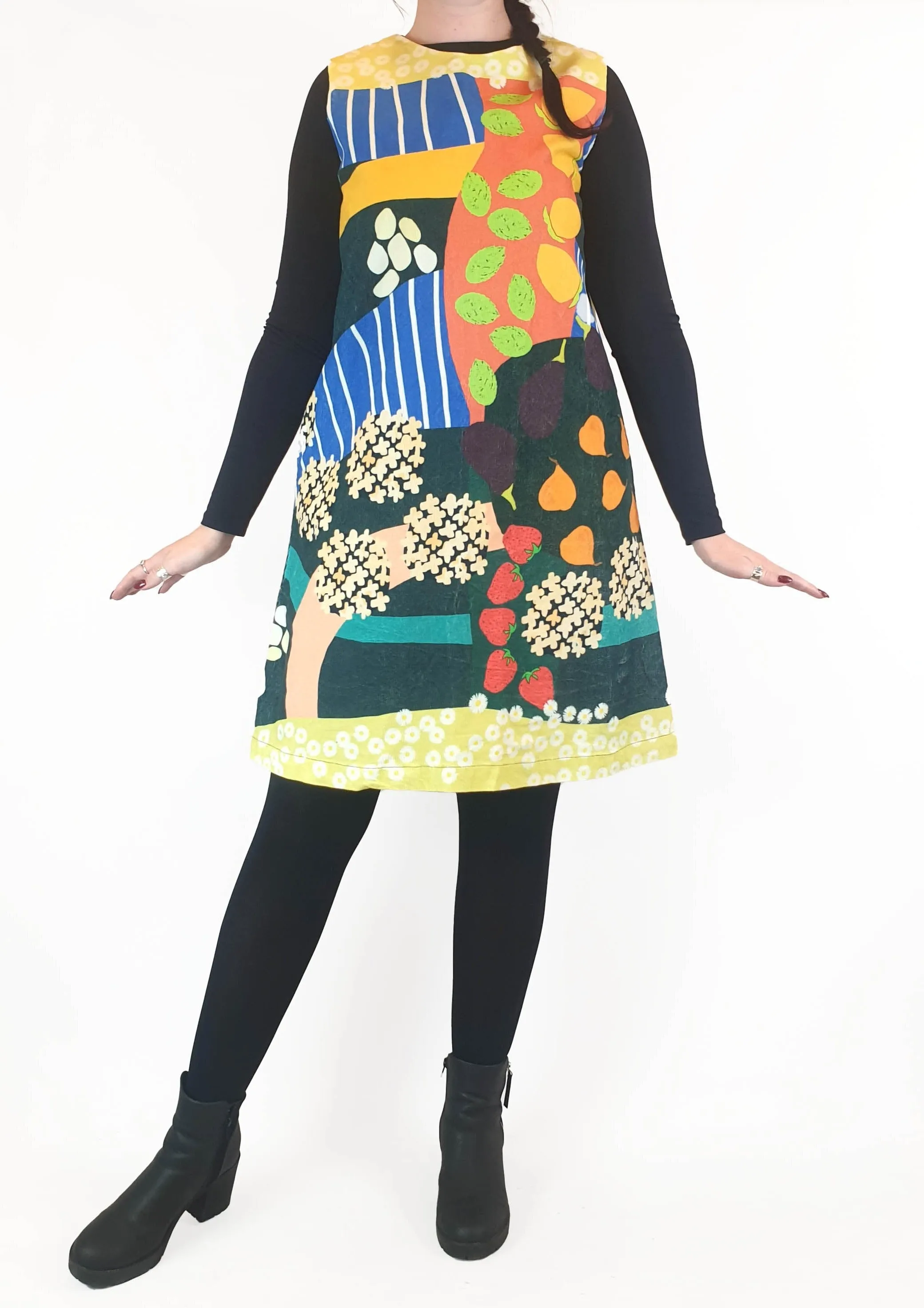 Seagrass Designs colourful cord dress size 14