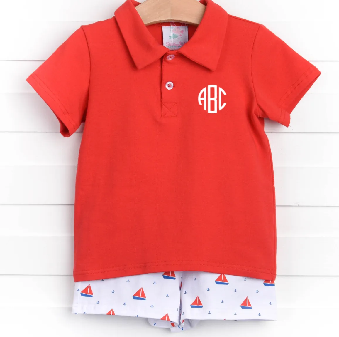 Set Sail Short Set, Red