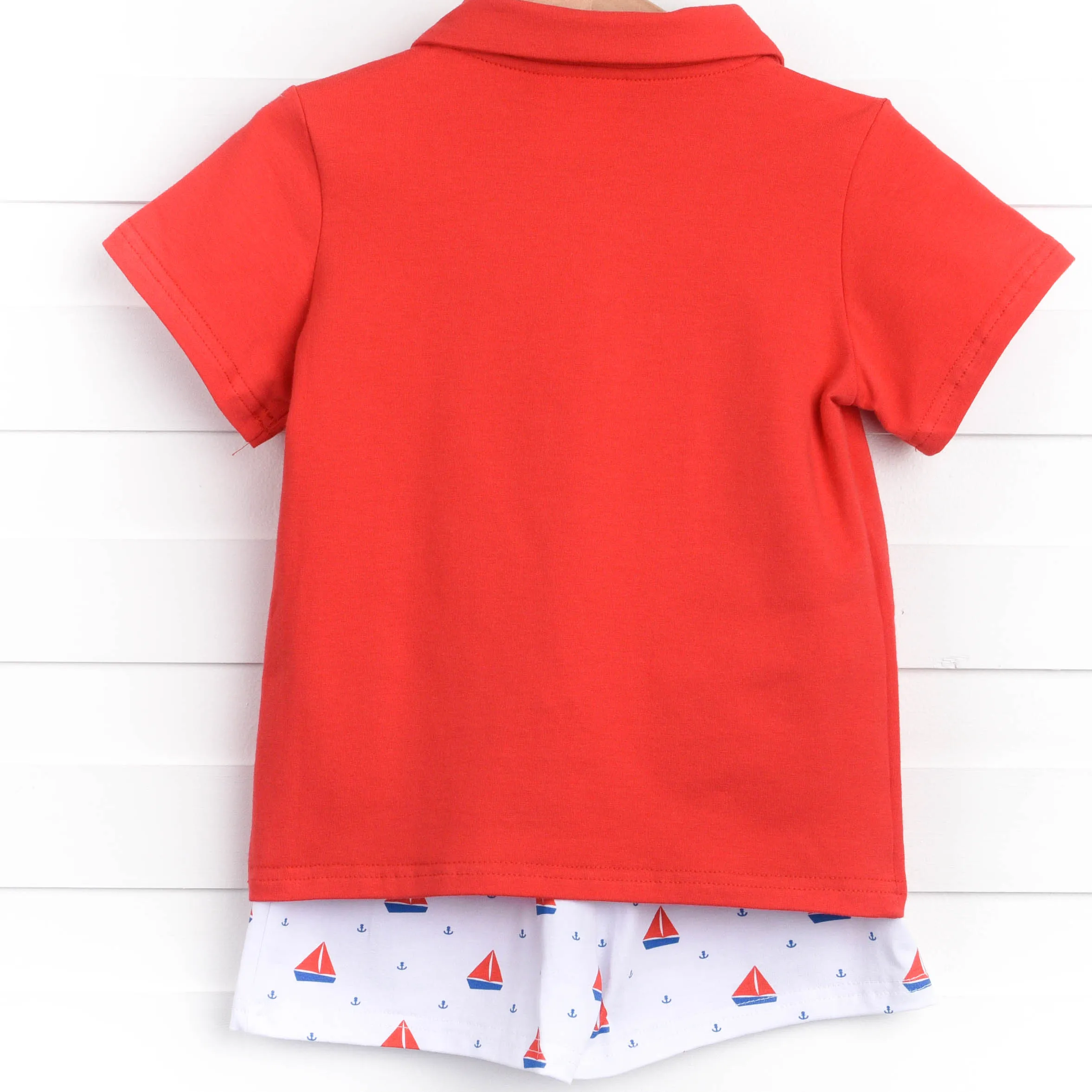 Set Sail Short Set, Red