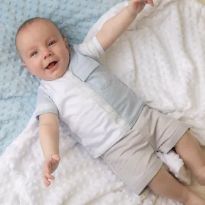 Sky Blue Two Tone Pocket Shorts Set
