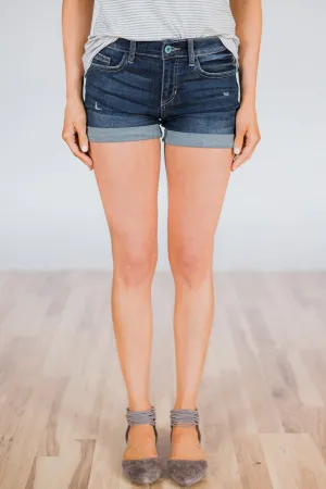 Sneak Peek Shorts- Erin Dark Wash