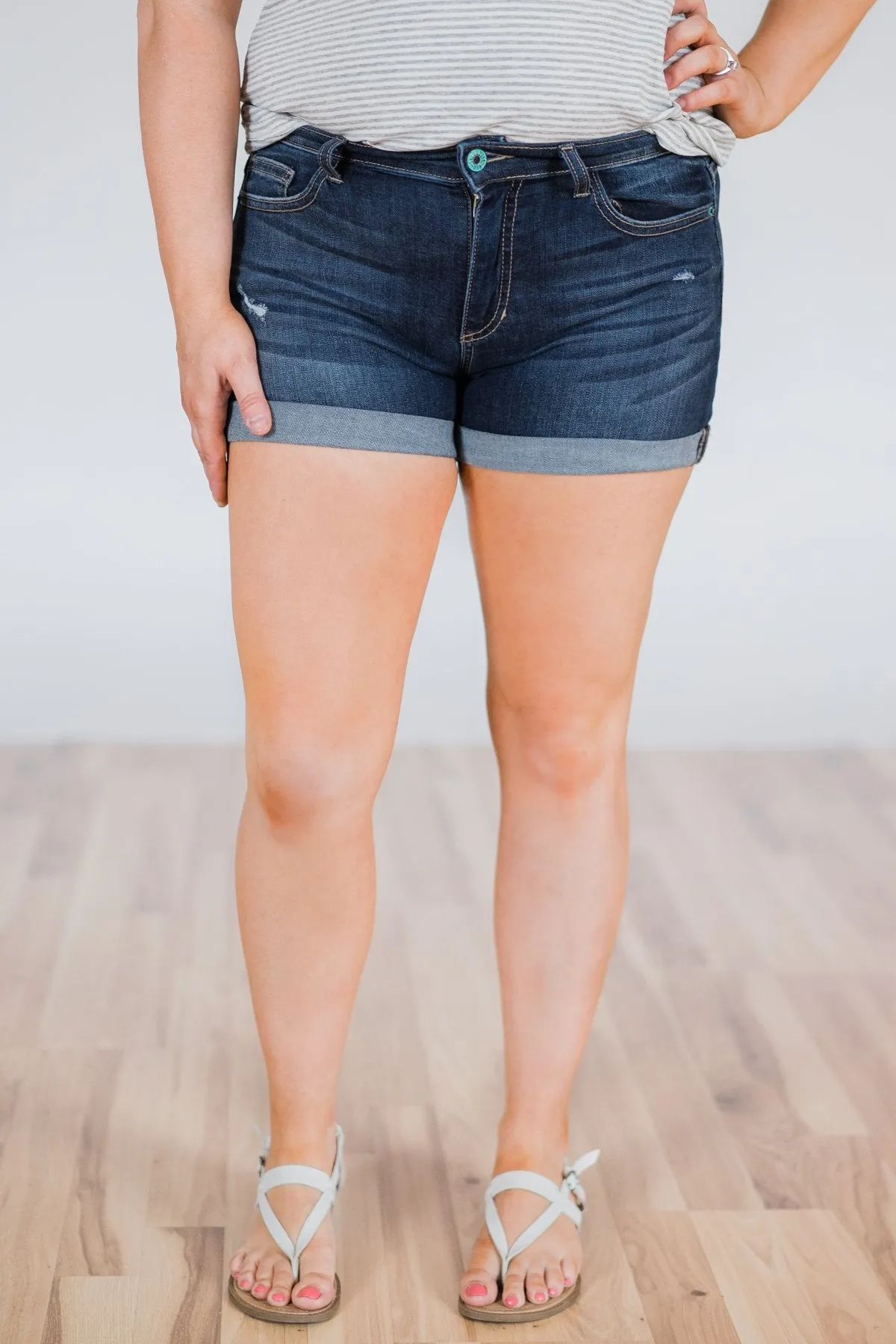 Sneak Peek Shorts- Erin Dark Wash