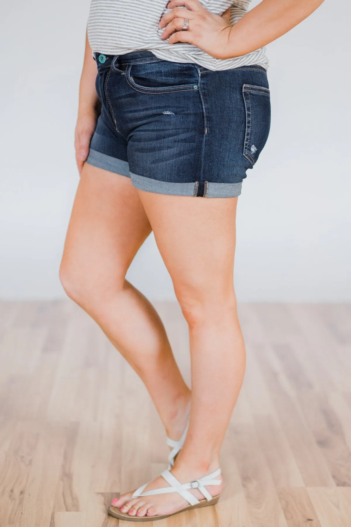 Sneak Peek Shorts- Erin Dark Wash