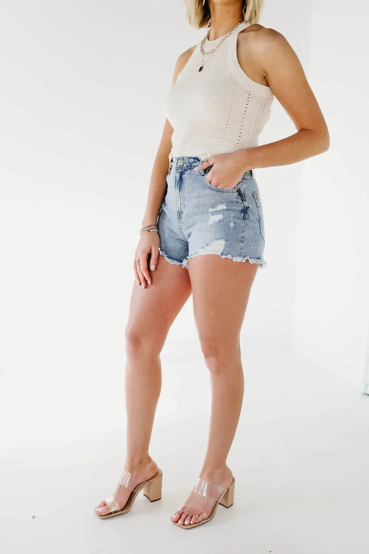 The Natalie Distressed Denim Shorts