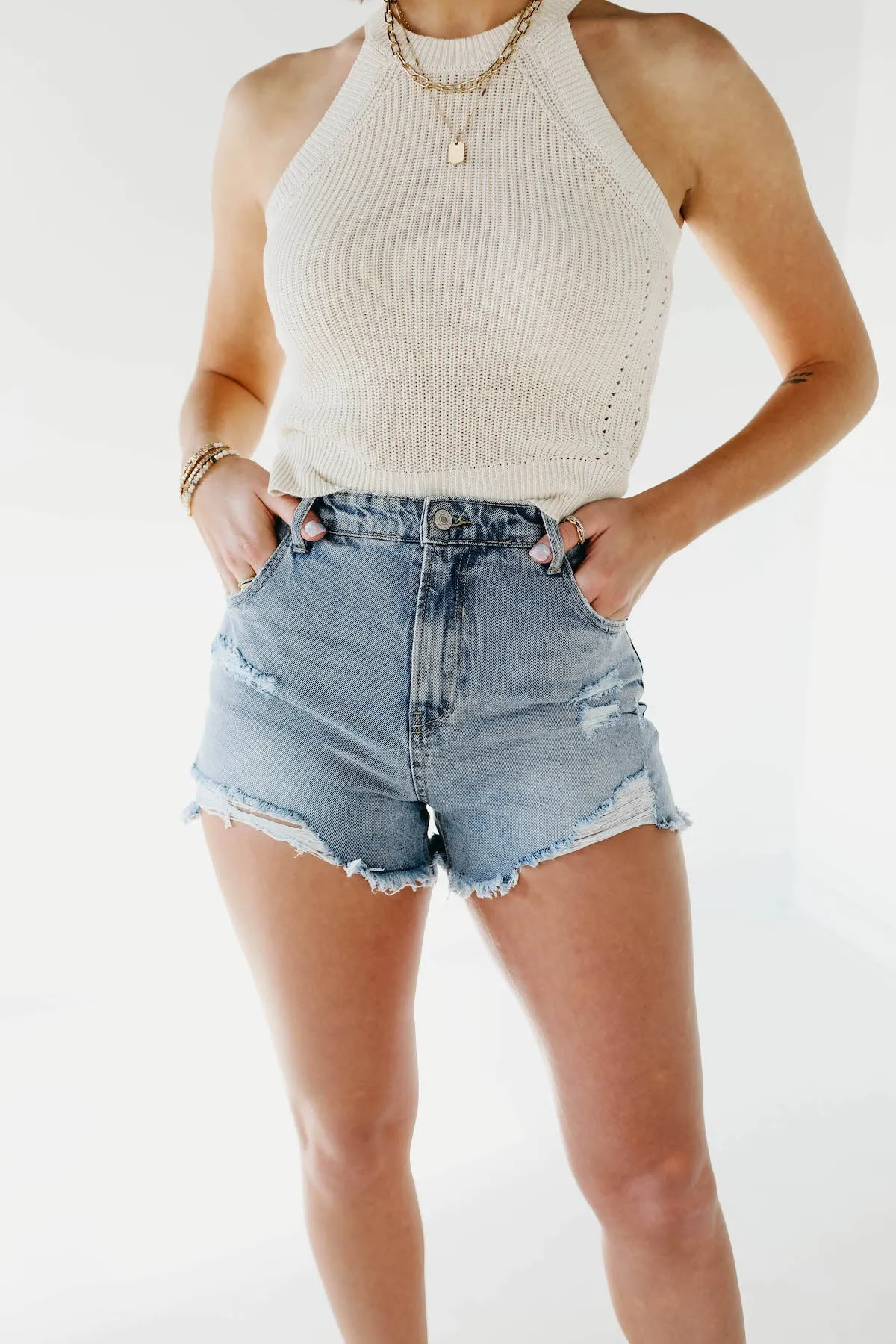 The Natalie Distressed Denim Shorts