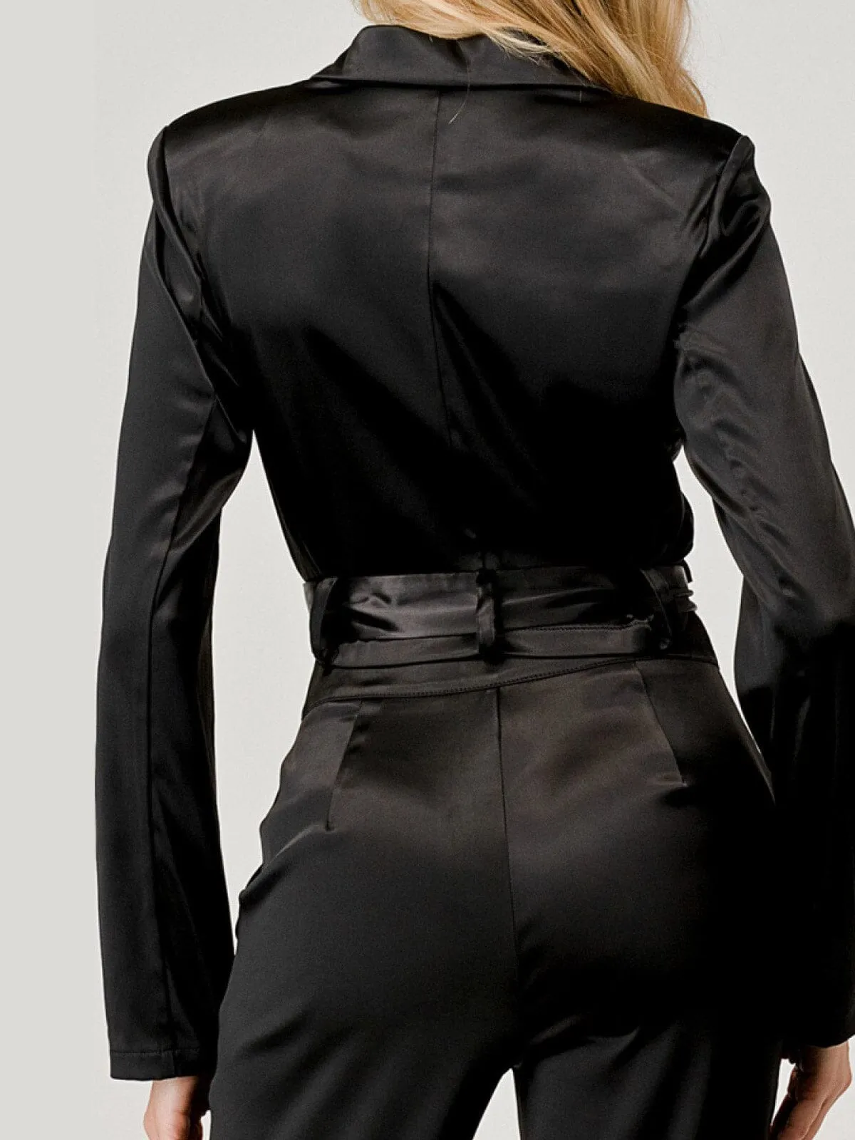 WOMEN'S LONG SLEEVE BLAZER & FEATHER DETAILED PANTS 2PC. SET