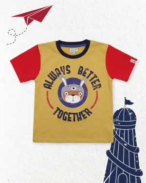 Yellow Always Better Together Slogan Print T-Shirt